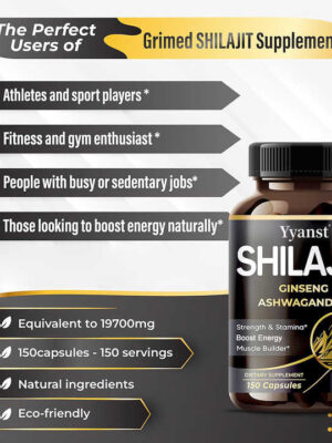 1000mg Shilajit Capsules for Energy