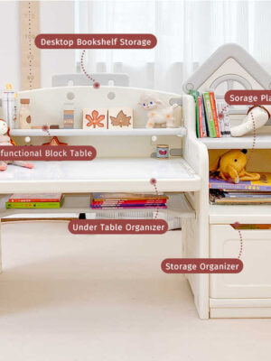 MIGO BEAR Kids Plastic Study Desk Set