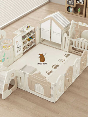 MIGO Bear Foldable Kids Playpen Set