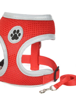 Pet Products New Pet Harness Breathable Mesh Dog Reflective Safety Vest Type Traction Rope