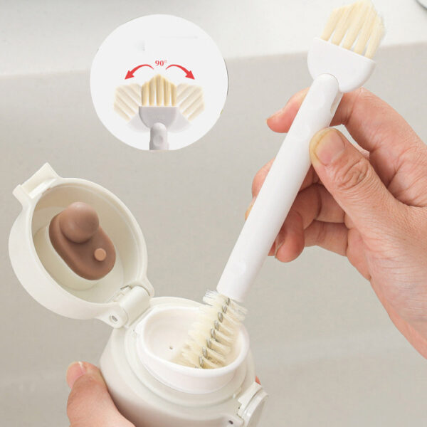 546375846 Double Head Cup Cleaning Brush Cup Lid Brush Kitchen Tool Brush Bottle Brush Can Lid Cleaning Brush Crevice Brush