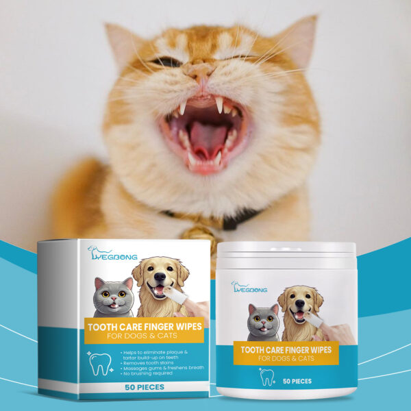 546378887 Cat And Dog Tooth Wipes, Pet Tooth Cleaning Tartar Clean Repair Fresh Care Fingercover