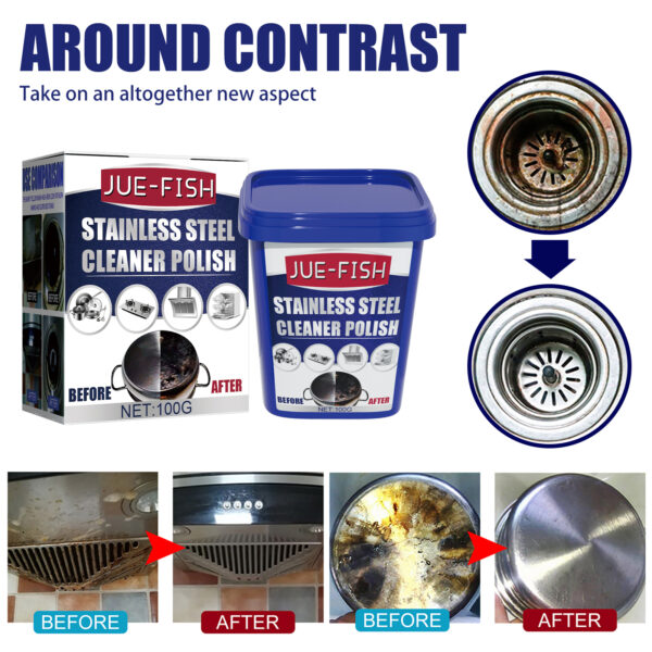 546374406 Stainless Steel Cleaning Cream, Kitchen Decontaminant Pot Rust, Pot Bottom, Stove Top Black Scale Cleaning Cream