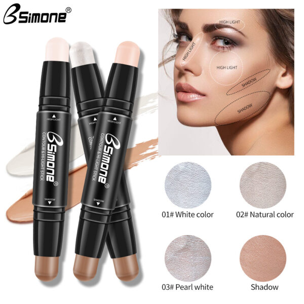 546522939 Double-Ended Highlighting Stick Concealer Nose-Shadow Highlighter To Fix Spots Side Shadow Highlighter Stick