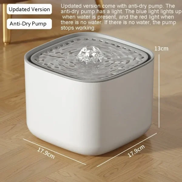 546378639 3L Large Capacity Canine Cat Dog Pet Circulating Filter Pet Fountain Feeder Automatic Water Dispenser with USB Port for Pets