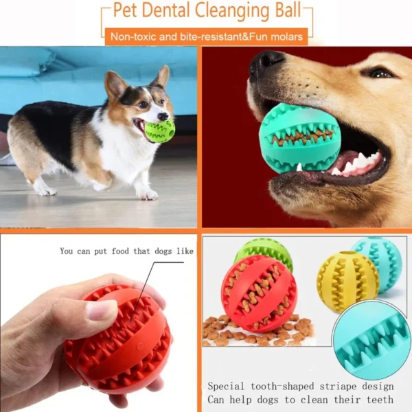 546378468 Dog Toy Ball Interactive Rubber Balls Puppy Chewing Toys Pet Tooth Cleaning Ball Cats Pets Food Treat Feeder Silicone Balls Toy