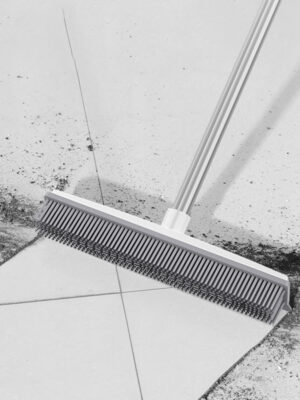 Cleaning Brush Stainless Steel Silicone Floor Brush Water Scraping Brush Long Handle Magic Carpet Brush