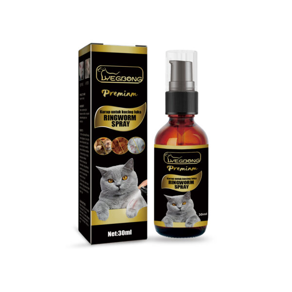 546378719 Cat Ringworm Spray, Pet Cats Anti-Mite Cat Moss Care Skin External Use Anti-Itch Spray