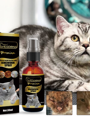 Cat Ringworm Spray, Pet Cats Anti-Mite Cat Moss Care Skin External Use Anti-Itch Spray