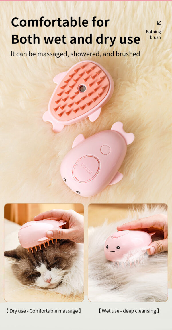 3-in-1 Rechargeable Pet Steam Brush