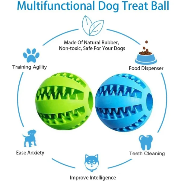 546378470 Dog Toy Ball Interactive Rubber Balls Puppy Chewing Toys Pet Tooth Cleaning Ball Cats Pets Food Treat Feeder Silicone Balls Toy