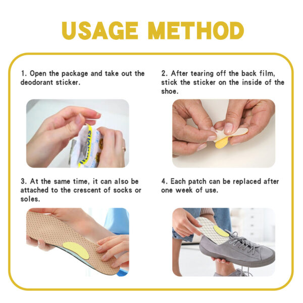 546374342 Stop Odor Shoe Deodorant Patch, Shoes Deodorant Fresh Clean Odor Absorbent Foot Sweat Insole