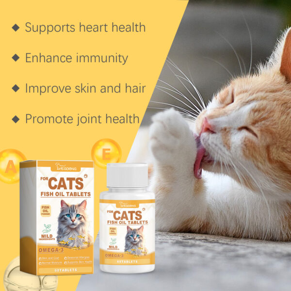 546379889 Cat Care With Multi-Dimensional Fish Oil Tablets Cat Care Vitamin Moisturizing Skin Fish Oil Care Tablets