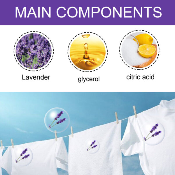 546374365 Lavender Laundry Perfume Beads, Laundry Decontamination Protective Clothing Soft Lasting Fragrance Beads