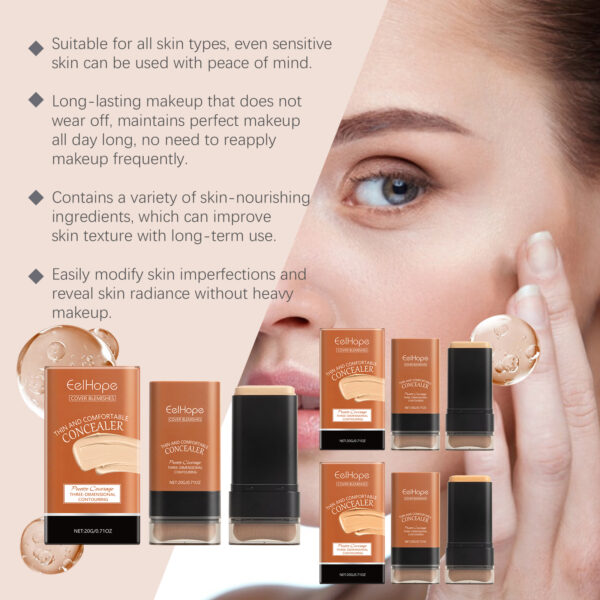 546520925 Clear Concealer Foundation Stick Natural Lightweight Radiance Radiance Radiance Non-Fake White Moisturizing Foundation Stick