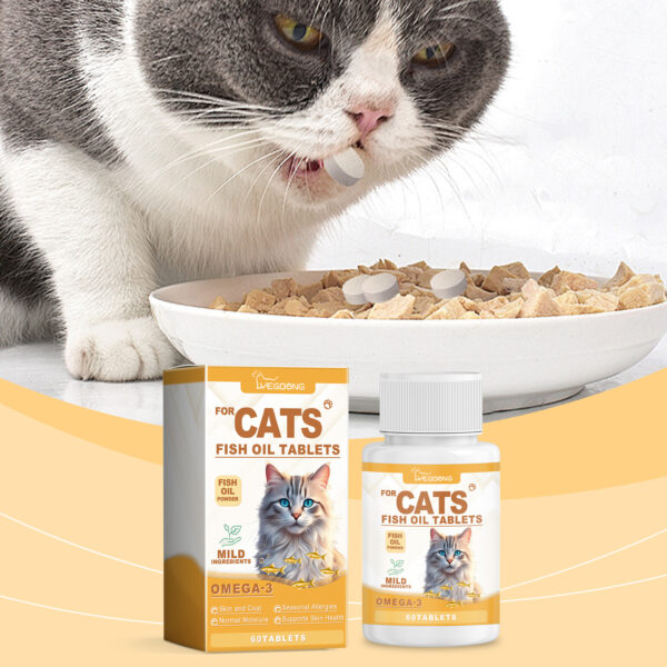 546379887 Cat Care With Multi-Dimensional Fish Oil Tablets Cat Care Vitamin Moisturizing Skin Fish Oil Care Tablets