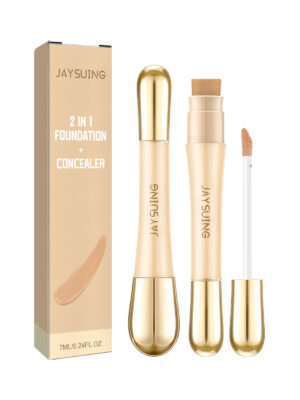 2 In 1 Foundation + Concealer, Blemish Print Natural Concealer Long-Lasting Makeup Invisible Pore Concealer