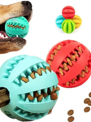 Dog Toy Ball Interactive Rubber Balls Puppy Chewing Toys Pet Tooth Cleaning Ball Cats Pets Food Treat Feeder Silicone Balls Toy