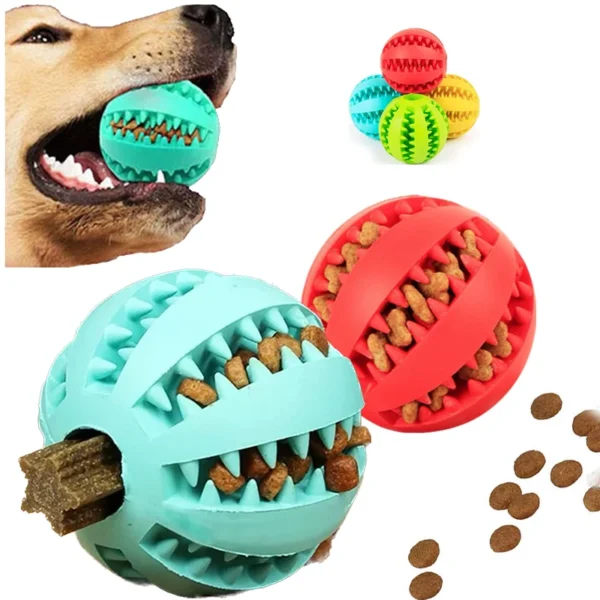 546378467 Dog Toy Ball Interactive Rubber Balls Puppy Chewing Toys Pet Tooth Cleaning Ball Cats Pets Food Treat Feeder Silicone Balls Toy