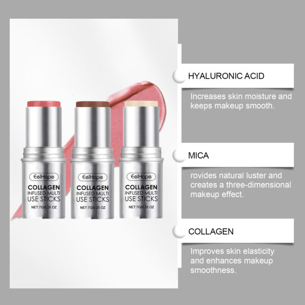546520949 Collagen Makeup Stick Moisturizes Natural Multicolor Blush Stick