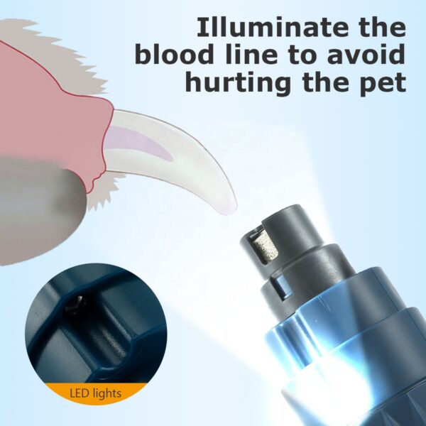 546379814 Electric Pet Nail Polisher With Light Dog And Cat Cleaning Automatic Manicure Device USB Rechargeable Manicure Device