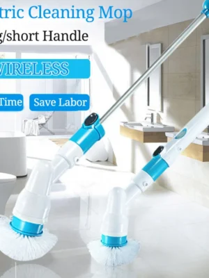 Electric Spin Scrubber Turbo Scrub Cleaning Brush Cordless Chargeable Bathroom Cleaner with Extension Handle Adaptive Brush Tub