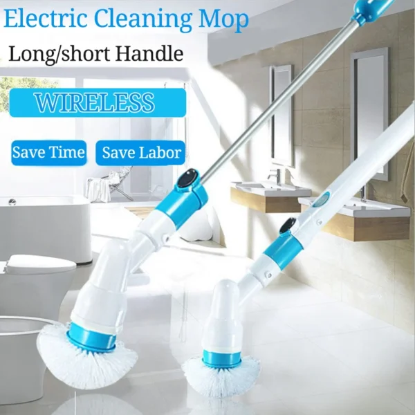 546375877 Electric Spin Scrubber Turbo Scrub Cleaning Brush Cordless Chargeable Bathroom Cleaner with Extension Handle Adaptive Brush Tub